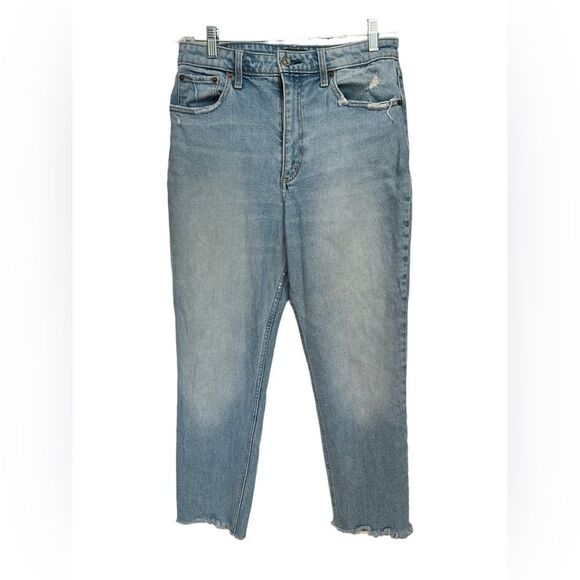 Abercrombie & Fitch Zoe Natural Rise Ankle Straight Leg Jeans Women's Size 30 - Picture 1 of 11